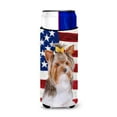 thumbnail image 1 of Carolines Treasures BB9723MUK Yorkshire Terrier 2 Patriotic Michelob Ultra Hugger for slim cans  Slim Can multicolor, 1 of 3