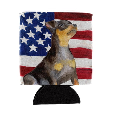 Carolines Treasures BB9724CC Miniature Pinscher 2 Patriotic Can or Bottle Hugger Can Hugger multicolor