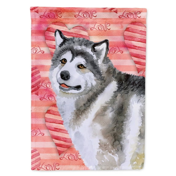 Carolines Treasures BB9725GF Alaskan Malamute Love Flag Garden Size Small multicolor