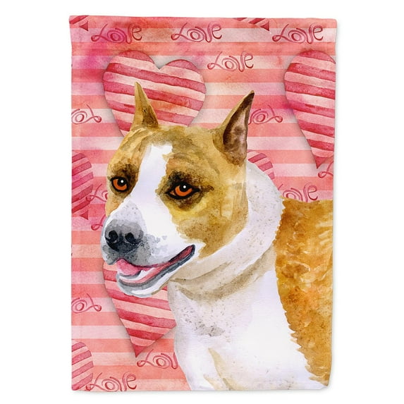 Carolines Treasures BB9731CHF American Staffordshire Love Flag Canvas House Size Large multicolor