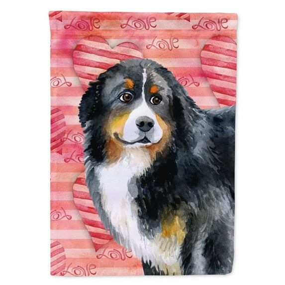Carolines Treasures BB9732GF Bernese Mountain Dog Love Flag Garden Size Small multicolor