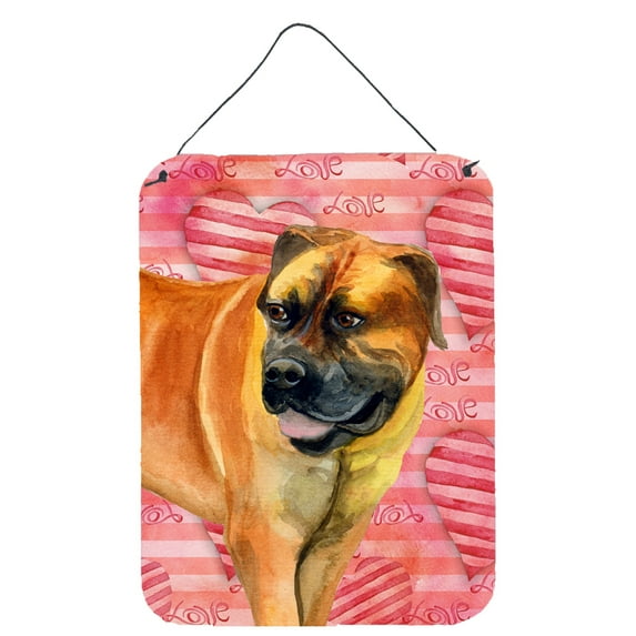 Carolines Treasures BB9733DS1216 Boerboel Mastiff Love Wall or Door Hanging Prints Red 12WX16H multicolor