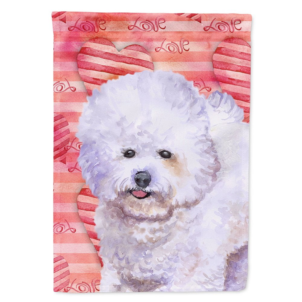 Carolines Treasures BB9735CHF Bichon Frise Love Flag Canvas House Size  Large multicolor