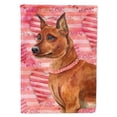 thumbnail image 1 of Carolines Treasures BB9743GF Miniature Pinscher Love Flag - Garden Size, 1 of 2