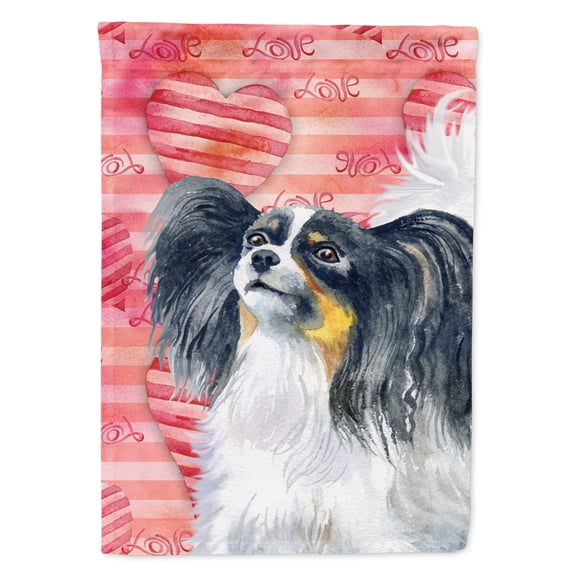 Carolines Treasures BB9744GF Papillon Love Flag Garden Size Small multicolor