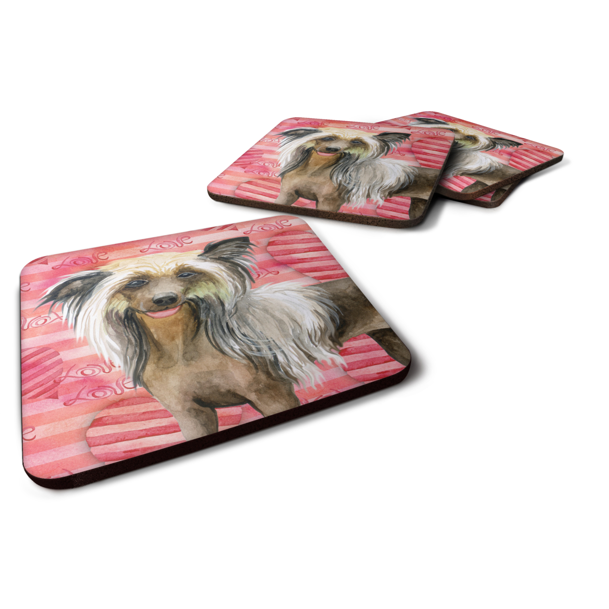 Caroline's Treasures Chinese Crested Love Coaster