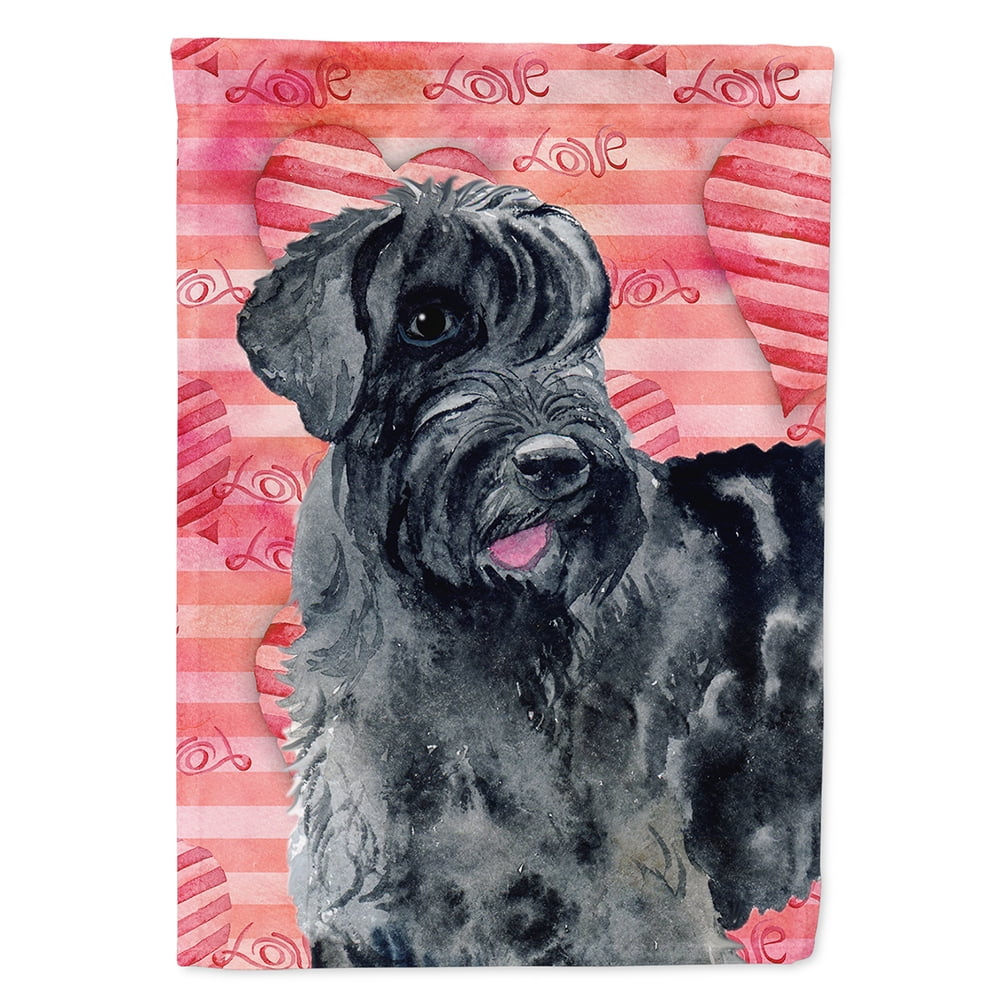 Carolines Treasures BB9747CHF Giant Schnauzer Love Flag Canvas House Size  Large multicolor