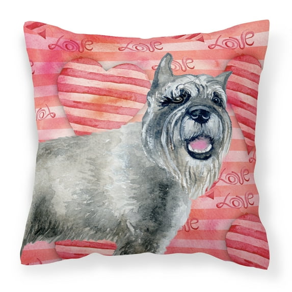 Carolines Treasures BB9749PW1818 Schnauzer Love Fabric Decorative Pillow 18H x18W multicolor