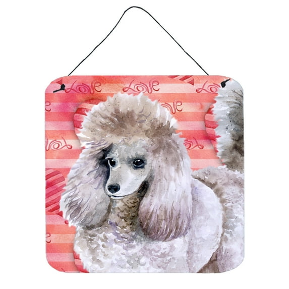 Carolines Treasures BB9752DS66 Poodle Love Wall or Door Hanging Prints Red 6HX6W multicolor
