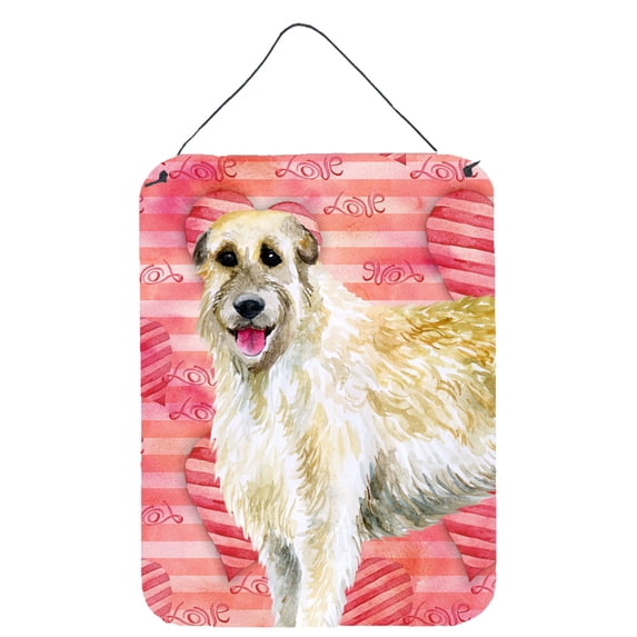 Carolines Treasures BB9757DS1216 Irish Wolfhound Love Wall or Door Hanging Prints Red 12WX16H multicolor