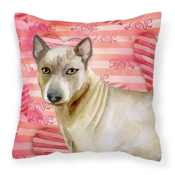 Carolines Treasures BB9767PW1818 Thai Ridgeback Love Fabric Decorative Pillow 18H x18W multicolor