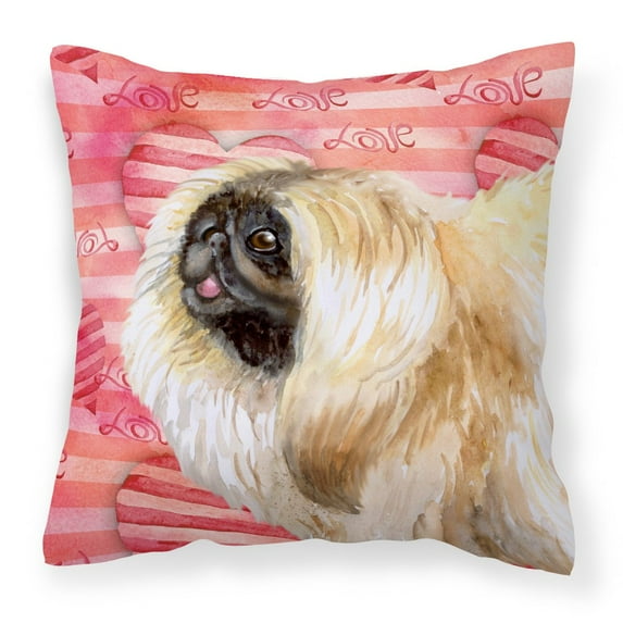 Carolines Treasures BB9768PW1818 Pekingese Love Fabric Decorative Pillow  18H x18W multicolor