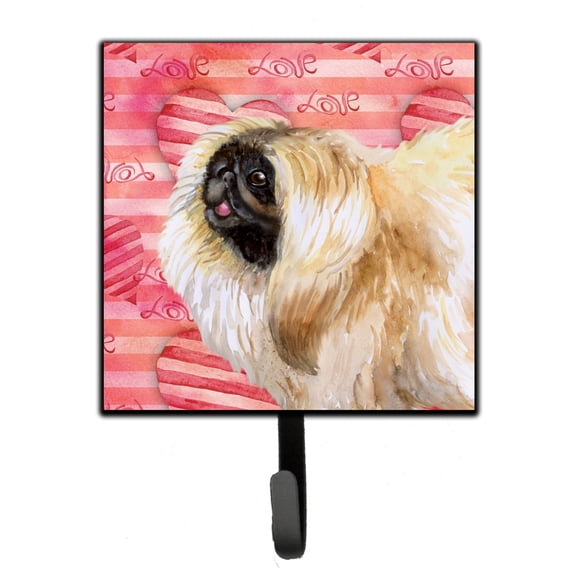 Carolines Treasures BB9768SH4 Pekingese Love Leash or Key Holder Red Single Hook multicolor