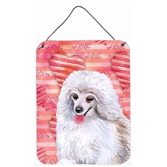 Medium White Poodle Love Wall or Door Hanging Prints