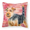 thumbnail image 1 of Carolines Treasures BB9787PW1818 Welsh Terrier Love Fabric Decorative Pillow  18H x18W multicolor, 1 of 2