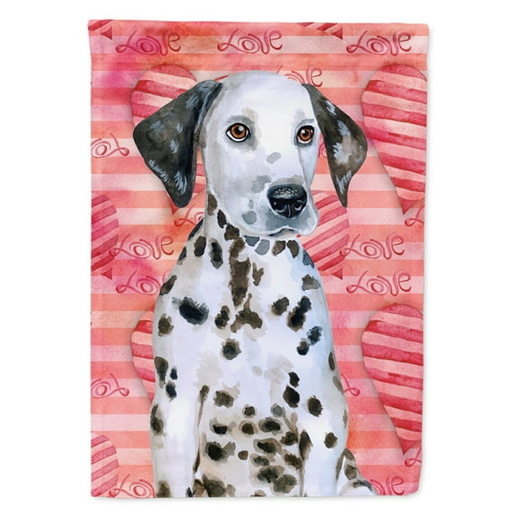 Carolines Treasures BB9795GF Dalmatian Puppy Love Flag Garden Size Small multicolor