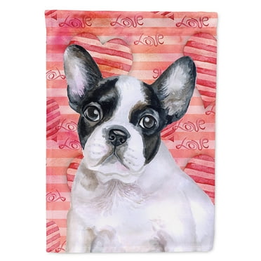Carolines Treasures BB9797CHF French Bulldog Black White Love Flag Canvas House Size  Large multicolor