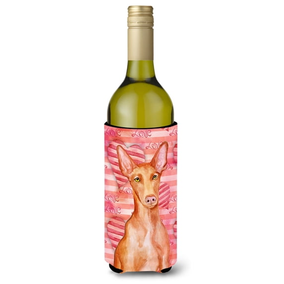 Carolines Treasures BB9802LITERK Pharaoh Hound Love Wine Bottle Beverge Insulator Hugger  Wine Bottle multicolor