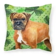 thumbnail image 1 of Carolines Treasures BB9814PW1818 German Boxer St Patricks Fabric Decorative Pillow  18H x18W multicolor, 1 of 2