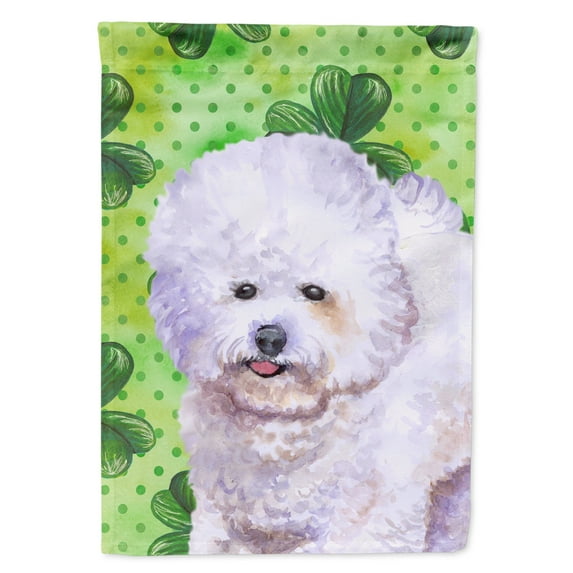 Carolines Treasures BB9822GF Bichon Frise St Patricks Flag Garden Size  Small multicolor