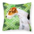 thumbnail image 1 of Carolines Treasures BB9824PW1818 Fox Terrier St Patricks Fabric Decorative Pillow  18H x18W multicolor, 1 of 2