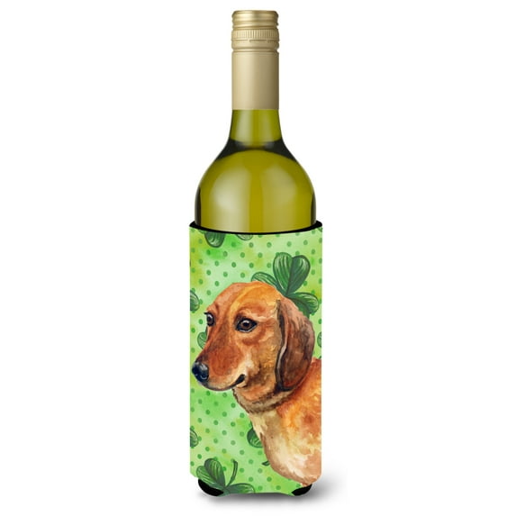 Carolines Treasures BB9826LITERK Dachshund St Patricks Wine Bottle Beverge Insulator Hugger  Wine Bottle multicolor