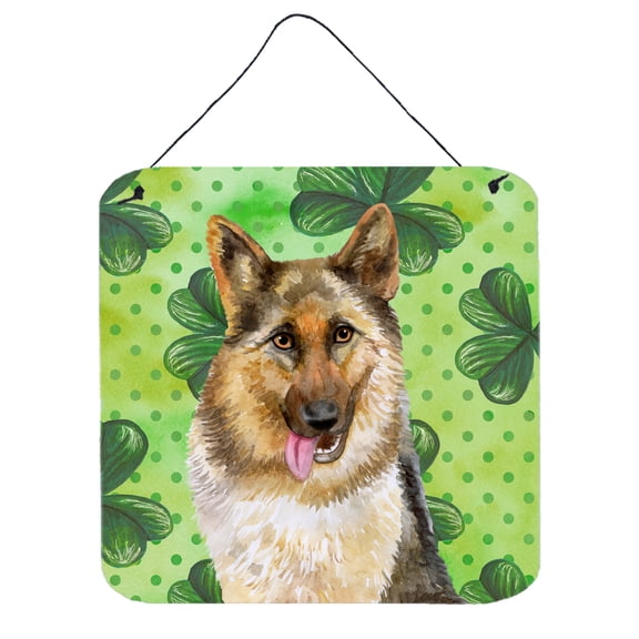 Carolines Treasures BB9828DS66 German Shepherd St Patricks Wall or Door Hanging Prints Green 6HX6W multicolor