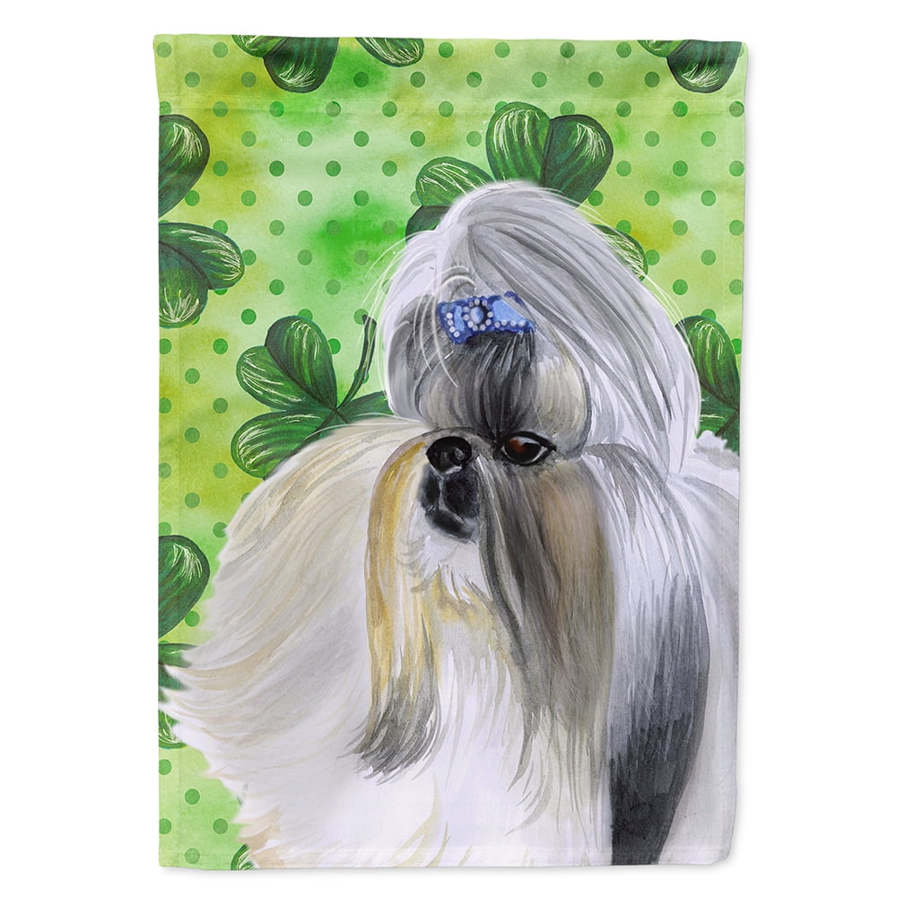 Carolines Treasures BB9840CHF Shih Tzu St Patricks Flag Canvas House Size  Large multicolor