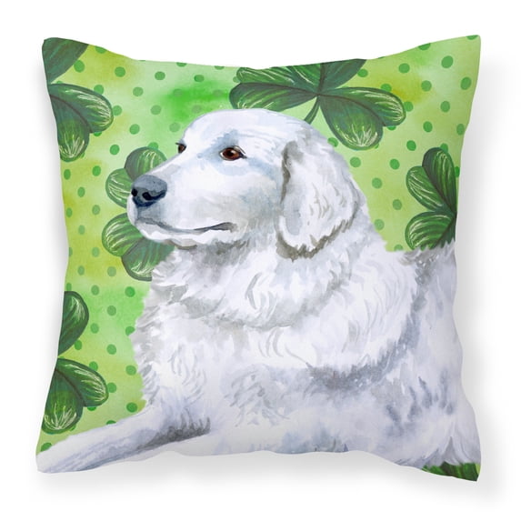Carolines Treasures BB9849PW1414 Maremma Sheepdog St Patricks Fabric Decorative Pillow  14Hx14W multicolor