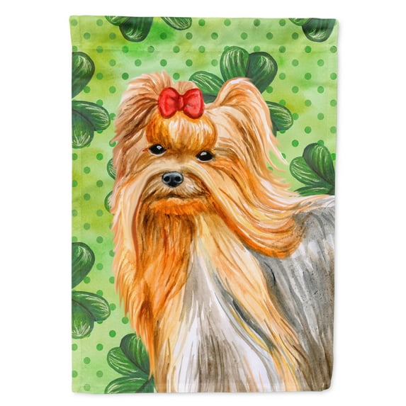 Carolines Treasures BB9859GF Yorkshire Terrier St.Patricks Flag - Garden Size