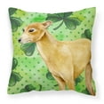 thumbnail image 1 of Carolines Treasures BB9872PW1818 Italian Greyhound St Patricks Fabric Decorative Pillow  18H x18W multicolor, 1 of 2