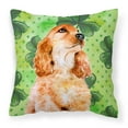 thumbnail image 1 of Carolines Treasures BB9880PW1818 Cocker Spaniel St Patricks Fabric Decorative Pillow  18H x18W multicolor, 1 of 2