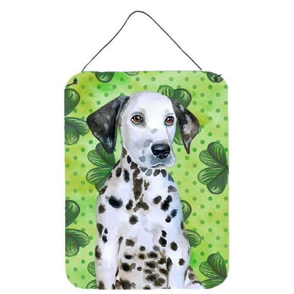 Carolines Treasures BB9882DS1216 Dalmatian Puppy St Patricks Wall or Door Hanging Prints Green 12WX16H multicolor