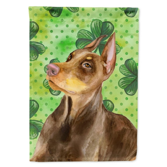 Carolines Treasures BB9883GF Doberman Pinscher St Patricks Flag Garden Size  Small multicolor