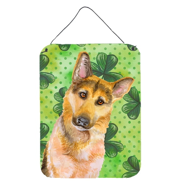 Carolines Treasures BB9885DS1216 German Shepherd Design2 St Patricks Wall or Door Hanging Prints Green 12WX16H