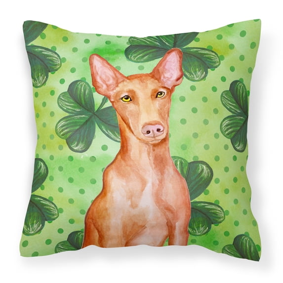 Carolines Treasures BB9889PW1818 Pharaoh Hound St Patricks Fabric Decorative Pillow 18H x18W multicolor