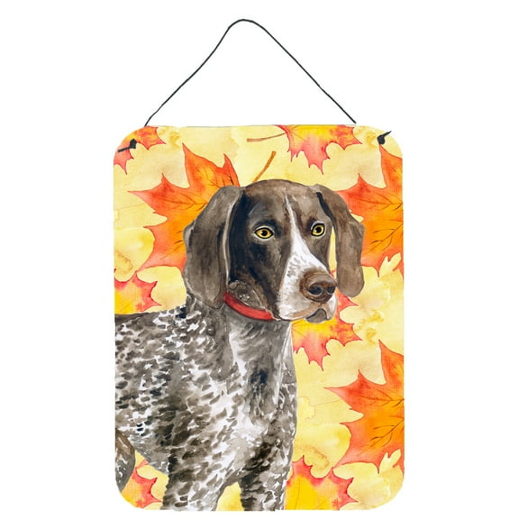 Carolines Treasures BB9902DS1216 German Shorthaired Pointer Fall Wall or Door Hanging Prints Yellow 12WX16H multicolor