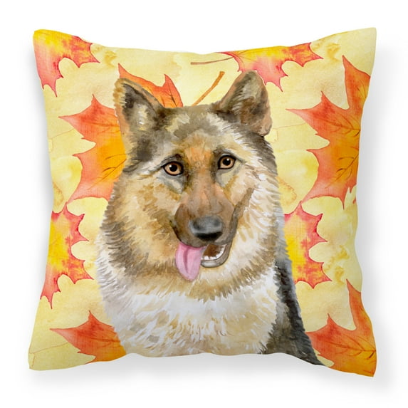 Carolines Treasures BB9915PW1818 German Shepherd Fall Fabric Decorative Pillow  18H x18W multicolor