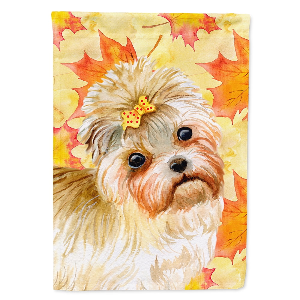 Carolines Treasures BB9929CHF Morkie Fall Flag Canvas House Size  Large multicolor