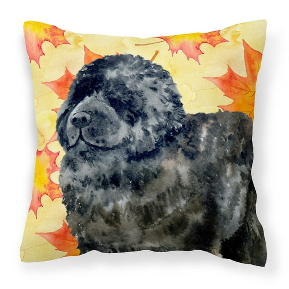 Carolines Treasures BB9932PW1414 Newfoundland Fall Fabric Decorative Pillow 14Hx14W multicolor