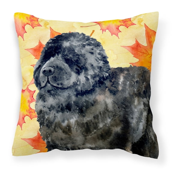 Carolines Treasures BB9932PW1818 Newfoundland Fall Fabric Decorative Pillow 18H x18W multicolor