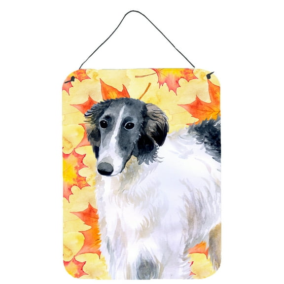 Carolines Treasures BB9933DS1216 Borzoi Fall Wall or Door Hanging Prints Yellow 12WX16H multicolor