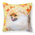 thumbnail image 1 of Carolines Treasures BB9943PW1818 Pomeranian Fall Fabric Decorative Pillow  18H x18W multicolor, 1 of 2