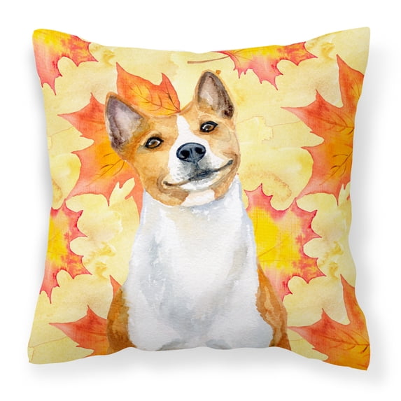 Carolines Treasures BB9953PW1818 Basenji Fall Fabric Decorative Pillow  18H x18W multicolor