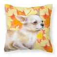 thumbnail image 1 of Carolines Treasures BB9958PW1414 Chihuahua Leg up Fall Fabric Decorative Pillow  14Hx14W multicolor, 1 of 4