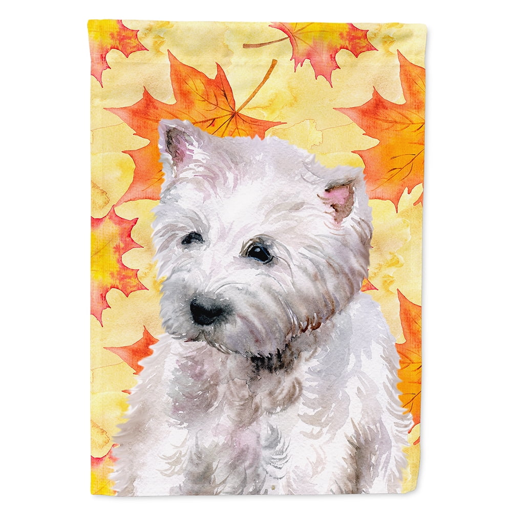 Carolines Treasures BB9962CHF Westie Fall Flag Canvas House Size  Large multicolor