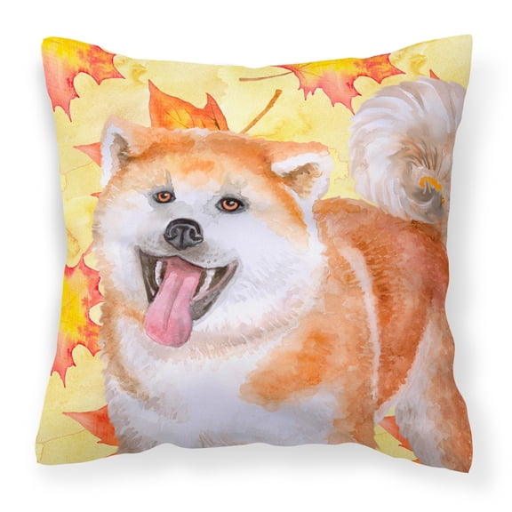 Carolines Treasures BB9964PW1818 Akita Fall Fabric Decorative Pillow  18H x18W multicolor