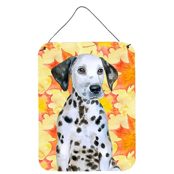 Carolines Treasures BB9969DS1216 Dalmatian Puppy Fall Wall or Door Hanging Prints Yellow 12WX16H multicolor