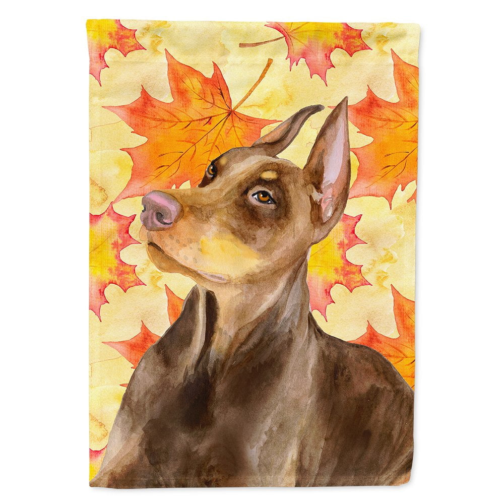 Carolines Treasures BB9970CHF Doberman Pinscher Fall Flag Canvas House Size  Large multicolor