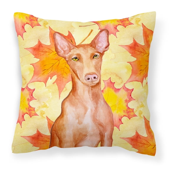 Carolines Treasures BB9976PW1818 Pharaoh Hound Fall Fabric Decorative Pillow 18H x18W multicolor